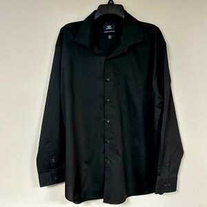 DOCKERS Black Dress Shirt XL , Black Buttons 17/17 1/2, NWOT